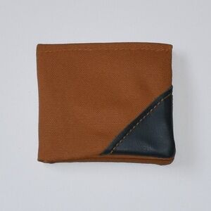 Wallet bifold canvas handmade rust colored